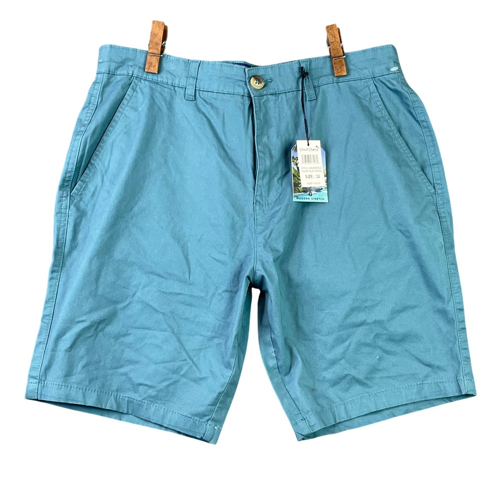 Desert Dunes Shorts Mens 32 Blue Lagoon Modern Stretch Tapered US9JNBUOL8 New